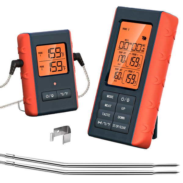 Wireless Digital Meat Thermometer with 2 Probes for BBQ and Kitchen