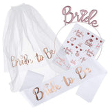 Bride to Be Sash and Veil Set Wedding Shower Decorations White