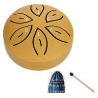 6-Note Rain Drum for Outside Garden Mini Steel Tongue Drum Instrument Golden