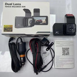 2 Channel WIFI Dash Cam FHD 1296P Car Dashboard Camera Front Rear Cam with Night Vision