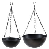 2Pcs Set Hanging Planters Hanging Baskets Plants Flowers Pots Garden Home Decorations Black