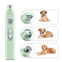 Pet Dog Electric Nail Grinder Rechargeable Nail Trimmers Clipper Green