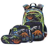 3Pcs Set School Bags Backpack with Insulate Lunch Box Pencil Bag Style 4