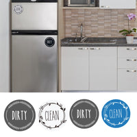 2Pcs Clean Dirty Dishwasher Magnet Sign Easy Read Non-Scratch Magnetic Indicator Round