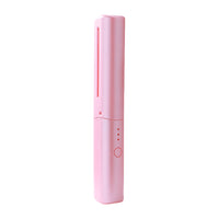 Portable Hair Straightener Comb Rechargeable Mini Hair Straightener Pink