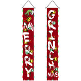 2-in-1 Door Banner Christmas Decor with LED Lights Merry Christmas Welcome Sign Style 2