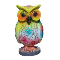 Animal Table Lamp Stained Painting Glass-Like Night Light Resin Home Bedroom Decoration Owl Style