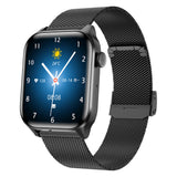 Smart Watch Bluetooth Call Heart Rate Monitor Fitness Activity Tracker for Android iOS Phone Black Steel Style