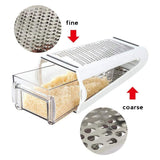 Double Sided Cheese Grater with Container Cheese Shredder Hand Vegetable Lemon Zester