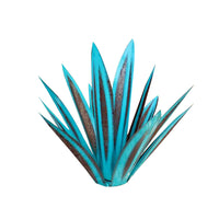 Metal Art Agave Decorative Sculpture 9-Leaf Artificial Plant Decorations Garden  Ornament Blue