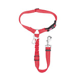 3-in-1 Removable Dog Seat Belt Harness for Car Retractable Reflective Bungee Dog Seatbelt Red