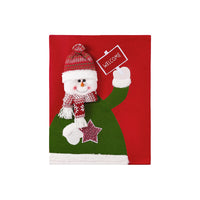 Christmas Chair Cover Removable Santa/Snowman Dining Chair Back Cover Xmas Home Holiday Decoration Style 2