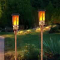 2Pcs Solar Torch Flame Lights Water-resistant Outdoor Landscape Lighting for Garden Yard Lawn Decor