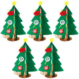 5Pcs Felt Christmas Tree DIY Set Felt Xmas Tree with Detachable Ornaments Home Holiday Decorations Style 1