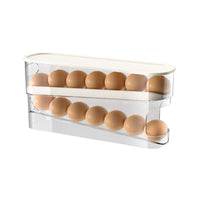 Auto Rolling Fridge Egg Organizer Space Saving Eggs Dispenser for Refrigerator Storage