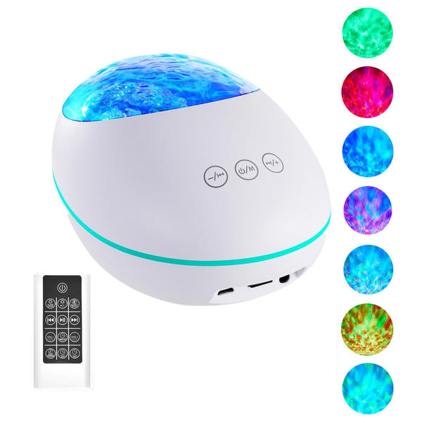 8 Modes Ocean Projector Light Night Light Remote Control Projection Lamp White