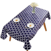 Moroccan Pattern Tablecloth Rectangle Dining Table Cover Christmas Party Decor Blue