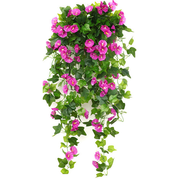 88-Flower Artificial Vine Flowers Hanging Artificial Petunias Garden Home Decoration Purplish Red