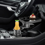 360 Degrees Rotating Car Cup Holder Tray Drink  Food Table with Phone Holder