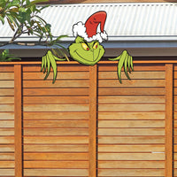 Christmas Outdoor Fence Peeker Xmas Garden Ornaments Decoration Style 2