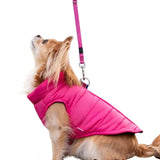 Winter Pet Waistcoat Zipper Clousure Warm Sleeveless Coat for Going Out Rose Red