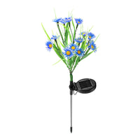 2Pcs Set Solar Flower Lights Garden LED Decorative Stake Light Outdoor Yard Patio Decor Blue