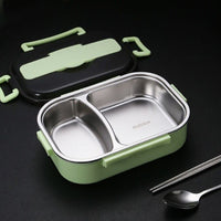 Insulation Lunch Box Bento Box Food Warmer Container for School Office Green