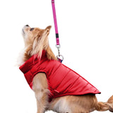 Winter Pet Waistcoat Zipper Clousure Warm Sleeveless Coat for Going Out Red