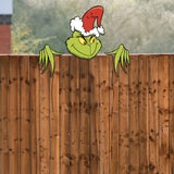 Christmas Outdoor Fence Peeker Xmas Garden Ornaments Decoration Style 2