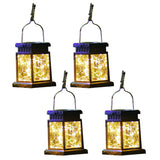 4Pcs Solar Hanging Lantern Light Water-Resistant Outdoor Garden Ornament Lights Style 1