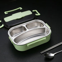 Insulation Lunch Box Bento Box Food Warmer Container for School Office Green