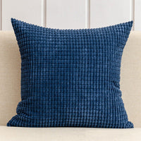 2Pcs Corduroy Throw Pillow Cover Sofa Lounge Cushion Cover Home Decor  Navy