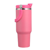 30 oz Insulated Tumbler wit Lid and Straw Vacuum Double Walled Water Bottle Pink