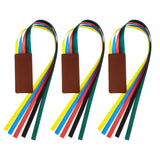 3 Pieces Ribbon Bookmark Artificial Leather Bookmark with Colorful Ribbons