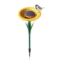 Sunflower Standing Bird Feeder Outdoor Bird Bath Feeders Bowl Bird Feeding Tray Garden Decor