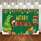 Merry Christmas Banner Holiday Garage Door Decorations Backdrop Background Party Supplies Green