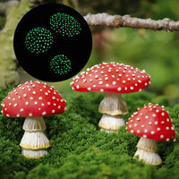 3Pcs Glow in The Dark Miniatures Mushroom Statue Luminous Mushroom Decor Fairy Garden Decor