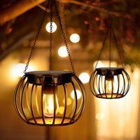 2Pcs Solar Lanterns Outdoor Lights Water-Resistant Hanging Garden Decorative Lights for Yard Patio Style 1