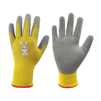 Pair of Kids Gardening Gloves Childrens Yard Work Gloves Latex Coated Garden Gloves Yellow