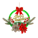 Christmas Wreath Light Dual Power Mode Hanging Christmas Garland Lights Xmas Decor Style 2