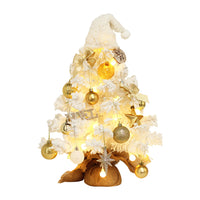 50cm Tabletop Flocking Christmas Tree with LED Lights for Christmas Party Home Decoration