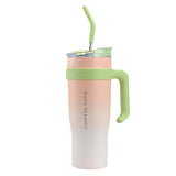 40oz Tumbler with Handle Stainless Steel Water Cup With Lid And Straw Pink