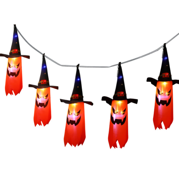 3M Halloween String  Light Hanging Ghost Hat Lamp Prop Party Decor Orange