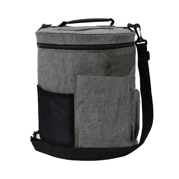 Large Capacity Knitting Tote Storage Bag Portable Yarn Organizer with Shoulder Strap Yarn Bags Grey