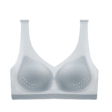 Ultra-thin Ice Silk Bra One-piece Seamless Bra Removable Bra Pad Sports Yoga Grey