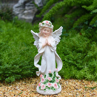 Solar Powered Angel Statue Light Garden Sculpture Yard Lawn Ornament Decorative Light