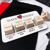 Set of 5Pcs Couples Date Night Dice After Dark Edition Wooden Dice Game