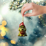 9Pcs Cute Cartoon Christmas Green Dog Car Hanging Home Christmas Tree Ornament