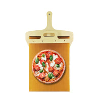 Sliding Pizza Cutting Board with Handle for Kitchen Fruit Vegetables Cheese Bread Cutting