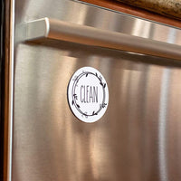 Magnetic Indicator Round Clean Dirty Dishwasher Sign White